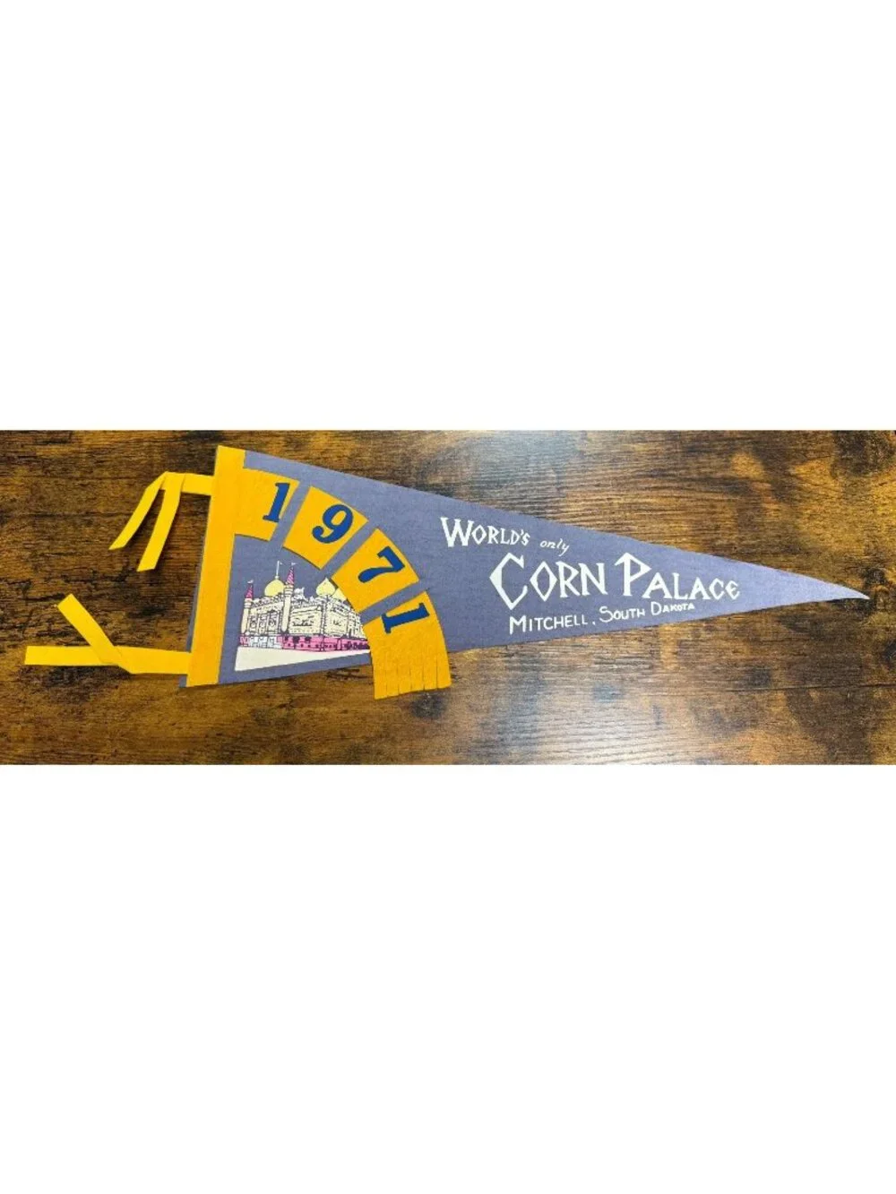 Vintage 1971 World's only Corn Palace Mitchell, South Dakota pennant